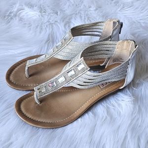 Silver Sparkly Dressy Sandals
